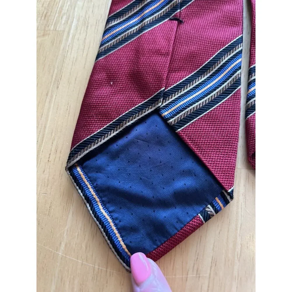 mark‎ pendleton Men’s Tie red striped 100% silk men’s Designer Necktie